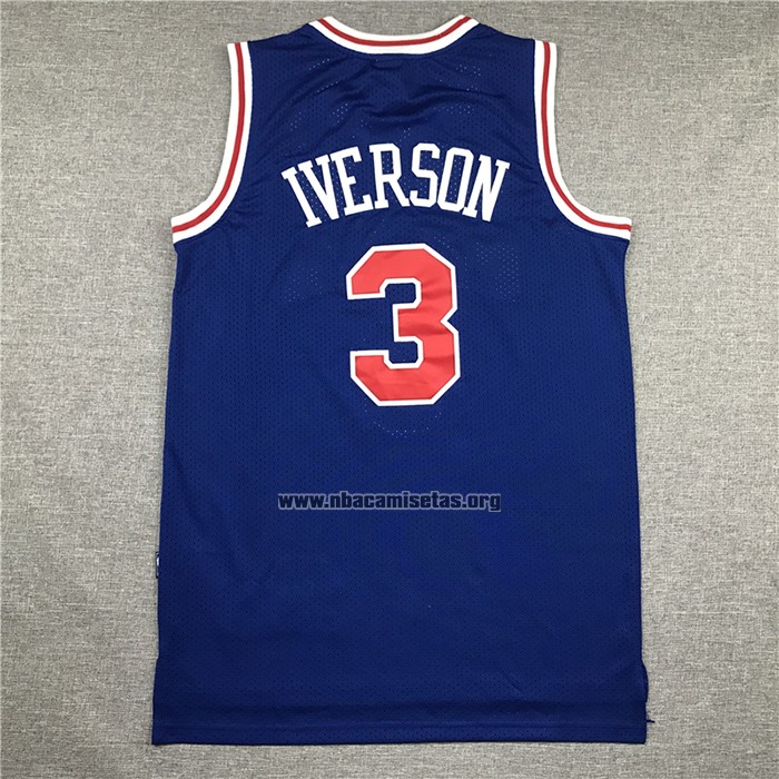 Camiseta Philadelphia 76ers Allen Iverson NO 3 Retro 10th Azul